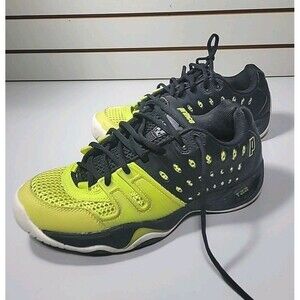 Prince men's tennis shoes Sz 8 Black And Neon YELLOW Green T22
